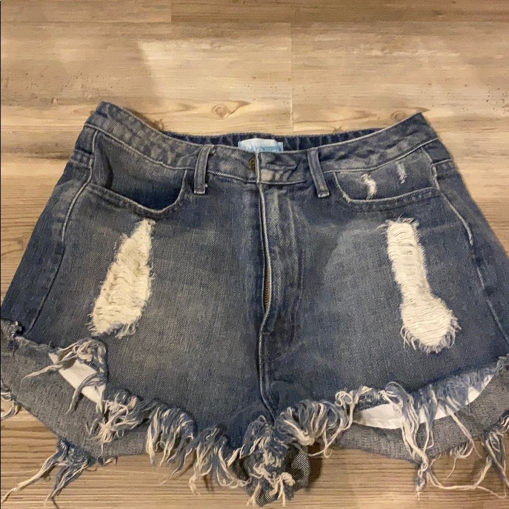 Show Me Your Mumu high waisted denim shorts